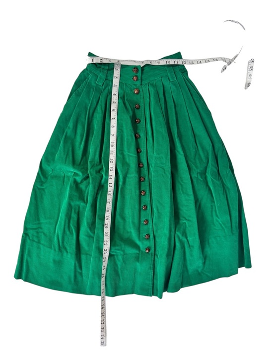 Green Midi Corduroy Skirt - Picture 7 of 9
